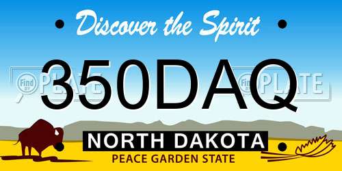 350DAQ North Dakota License Plate