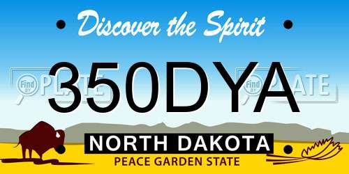 350DYA North Dakota License Plate