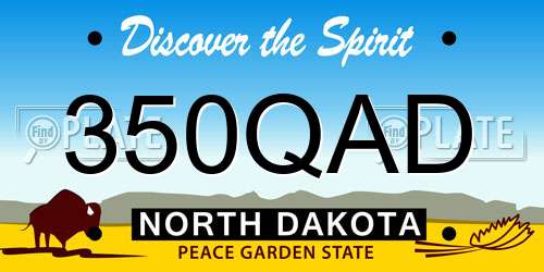 350QAD North Dakota License Plate
