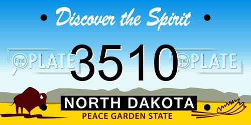 3510 North Dakota License Plate
