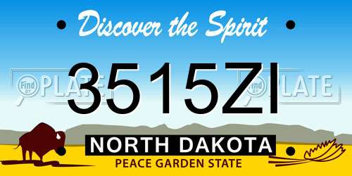 3515ZI North Dakota License Plate