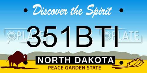 351BTI North Dakota License Plate
