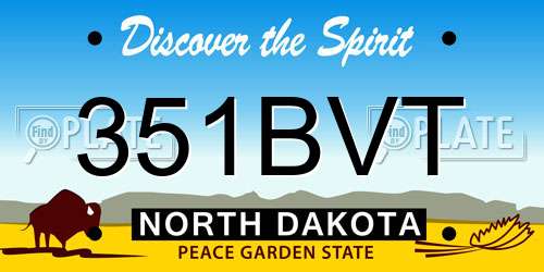 351BVT North Dakota License Plate