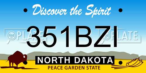 351BZI North Dakota License Plate