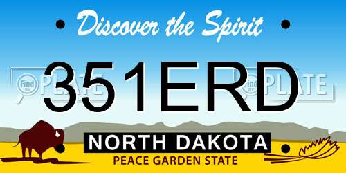 351ERD North Dakota License Plate