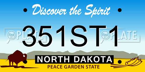 351ST1 North Dakota License Plate