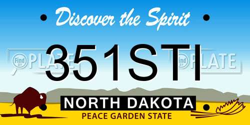 351STI North Dakota License Plate