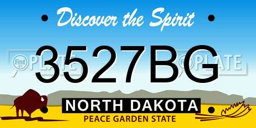 3527BG North Dakota License Plate