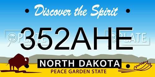 352AHE North Dakota License Plate