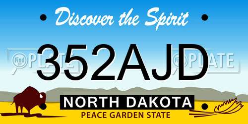 352AJD North Dakota License Plate