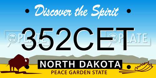 352CET North Dakota License Plate