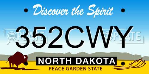 352CWY North Dakota License Plate