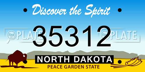 35312 North Dakota License Plate