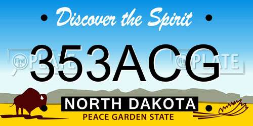 353ACG North Dakota License Plate