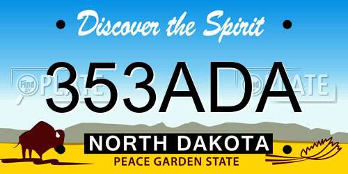 353ADA North Dakota License Plate