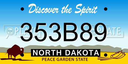 353B89 North Dakota License Plate
