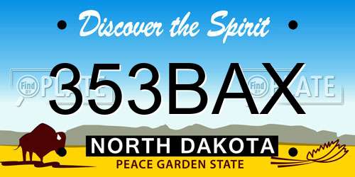 353BAX North Dakota License Plate