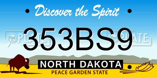 353BS9 North Dakota License Plate