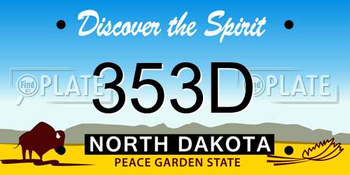 353D North Dakota License Plate