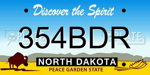 354BDR North Dakota License Plate