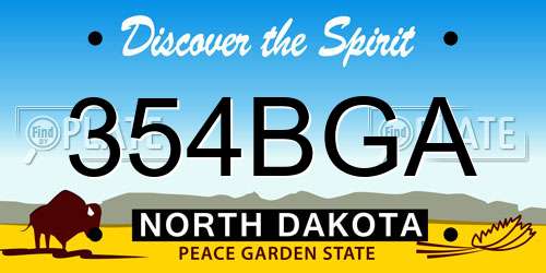 354BGA North Dakota License Plate