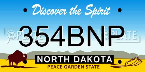 354BNP North Dakota License Plate