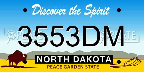 3553DM North Dakota License Plate