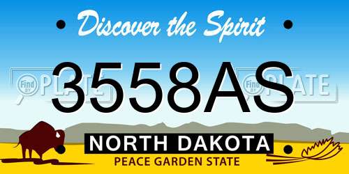 3558AS North Dakota License Plate