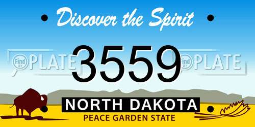 3559 North Dakota License Plate