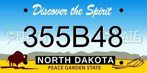 355B48 North Dakota License Plate
