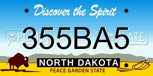 355BA5 North Dakota License Plate
