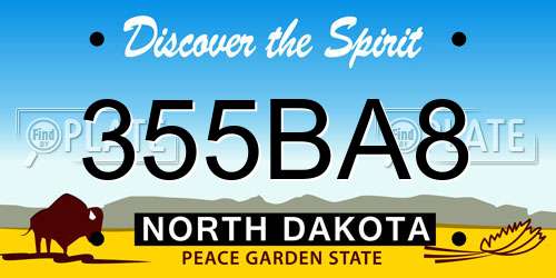 355BA8 North Dakota License Plate