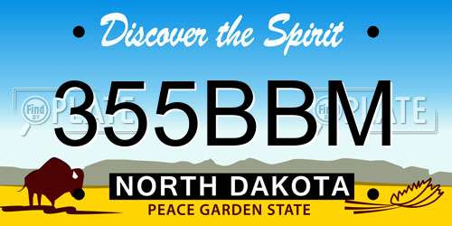 355BBM North Dakota License Plate