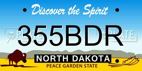355BDR North Dakota License Plate