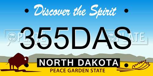 355DAS North Dakota License Plate