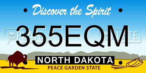 355EQM North Dakota License Plate