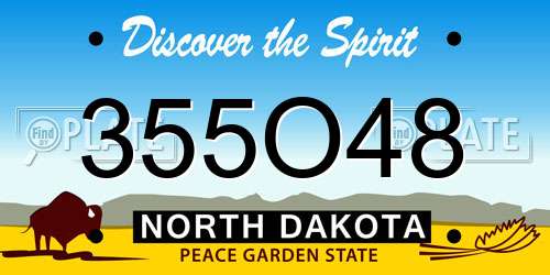 355O48 North Dakota License Plate