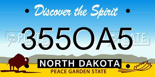 355OA5 North Dakota License Plate
