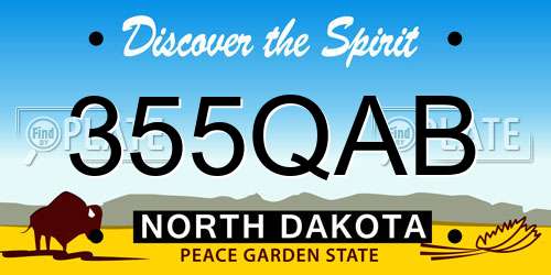 355QAB North Dakota License Plate