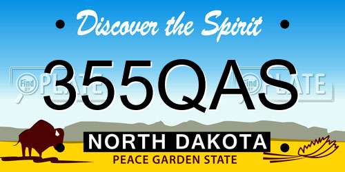 355QAS North Dakota License Plate