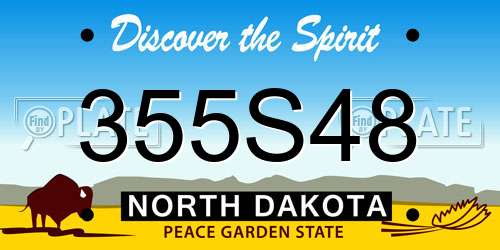 355S48 North Dakota License Plate