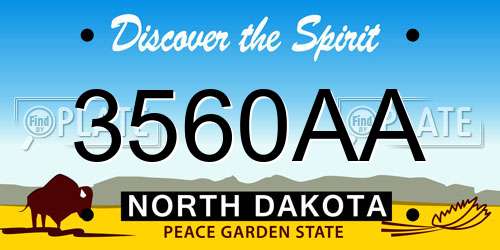 3560AA North Dakota License Plate