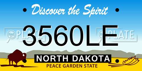 3560LE North Dakota License Plate