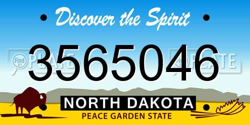 3565046 North Dakota License Plate