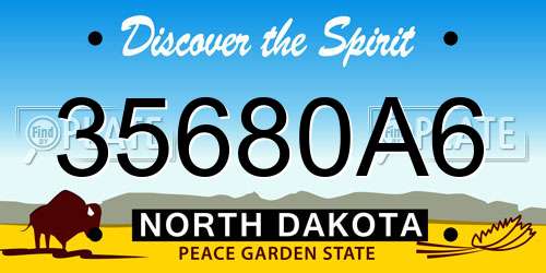 35680A6 North Dakota License Plate