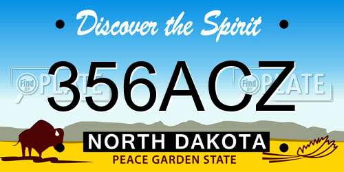 356ACZ North Dakota License Plate