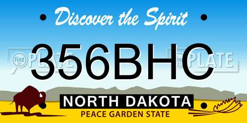 356BHC North Dakota License Plate