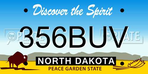 356BUV North Dakota License Plate