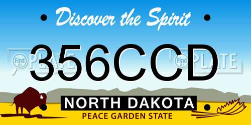 356CCD North Dakota License Plate