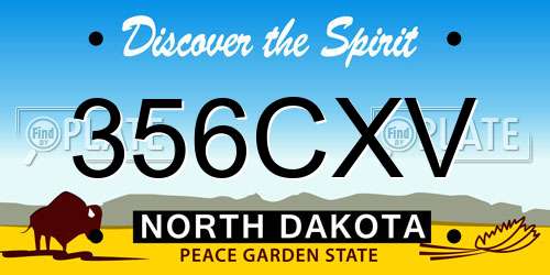 356CXV North Dakota License Plate